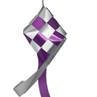 Partyforte Hari Raya Handmade Ketupat  - 10x7 Silver & Purple