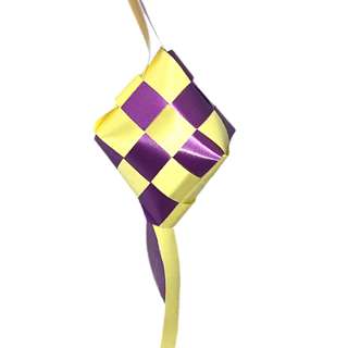Partyforte Hari Raya Handmade Ketupat  - 10x7 Yellow & Purple