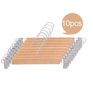 Sweet Home Premium Wooden Trousers Hanger -Yellow((10Pcs))