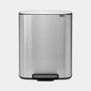 Brabantia Bo Pedal Bin 2 x 30Ltr Matt Steel FPP