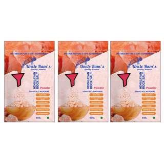 Uncle Ram's Himalayan Pink Salt - Powder(3-Pouch Bundle)