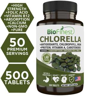 Biofinest Chlorella 1000mg Supplement Superfood Algae Detox