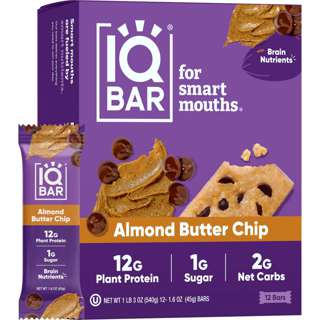 IQBar Plant Protein Bar - Almond Butter Chip x 12