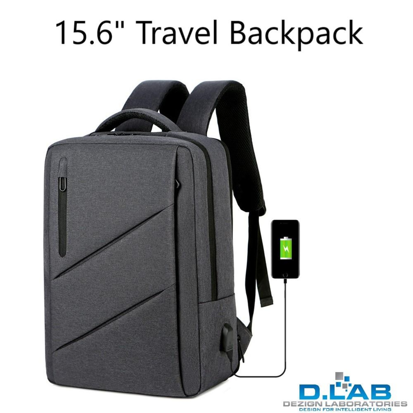 D.LAB 15.6 Travel Backpack KLB220208 Dark Grey NTUC FairPrice