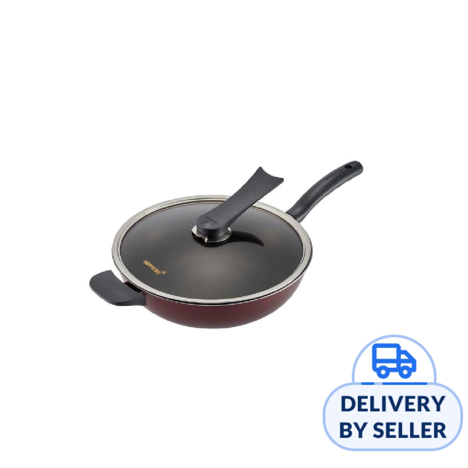 HappyCall Solaris Diamond IH 30cm Skillet Wok Pan + Lid | NTUC