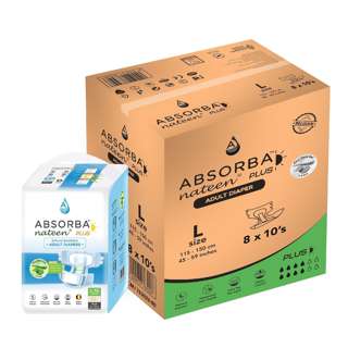 Absorba [Carton] Nateen Plus Adult Diapers - L (115-150cm)