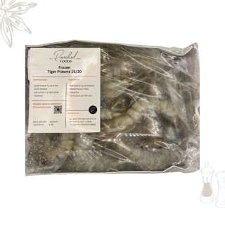 Punched Foods Black Tiger Prawns 16/20 HOSO 1KG
