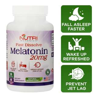 Nutri Botanics Melatonin 20mg Fall Asleep Faster Sleep Aid