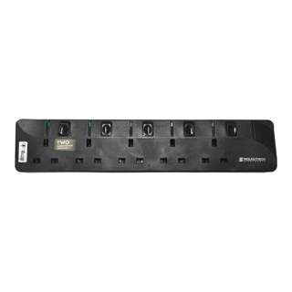 SOUNDTEOH 5Ways Extension Socket 2Meters Black