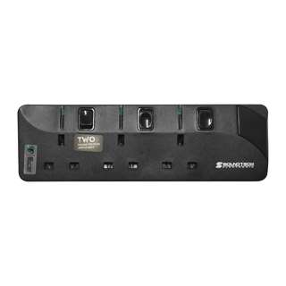 SOUNDTEOH 3Ways Extension Socket 3Meters Black