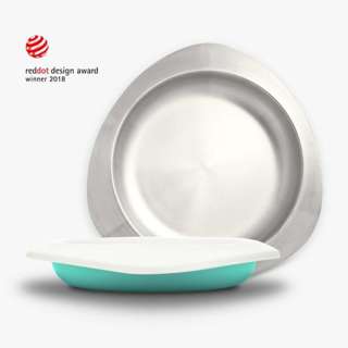 Viida Souffle Antibacterial Stainless Steel Plate -Turquoise