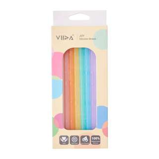 Viida Joy Series Reusable & Portable Silicone Straw-Colourful