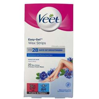Veet Easy-Gel Wax Strips for Sensitive Skin, Soothing Scent