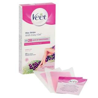 Veet Easy-Gel Wax Strips for Normal Skin with Shea Butter