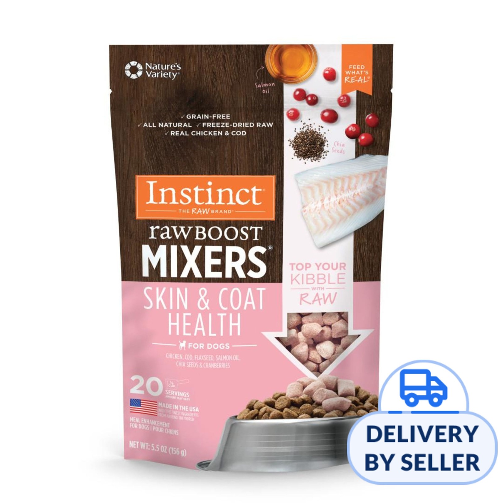 Instinct Freeze Dried Raw Boost Mixer Skin & Coat (Dog) NTUC FairPrice