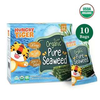 Hungry Tiger Organic Pure Seaweed Baby Snacks - 12 Month+ Hungry Tiger Organic Pure Seaweed Baby Snacks - 12 Month+