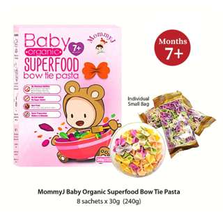 MOMMYJ Organic Vegetables Bow Tie Baby Pasta - 7 Months+
