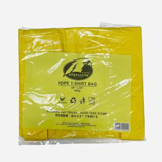 Falcon Gusset yellow T-shirt bag 20" x 24"