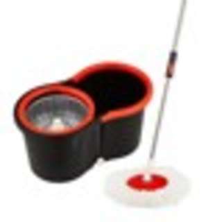 PurityWhite 2 head refill spin mop set black-red