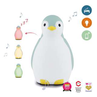 Zazu Pam Penguin, Sleeptrainer with Wireless Speaker - Blue Zazu Pam Penguin, Sleeptrainer with Wireless Speaker - Blue