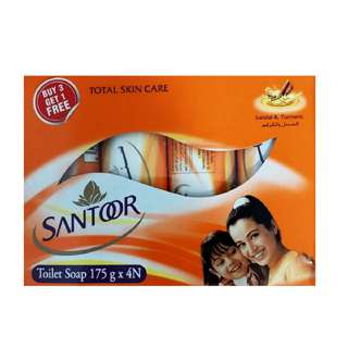 Santoor Skin Care Bar Soap - Sandal and Tumeric Santoor Skin Care Bar Soap - Sandal and Tumeric