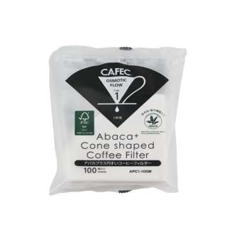 CAFEC Abaca+ Cone Shaped Coffee Filter 1cups (White)