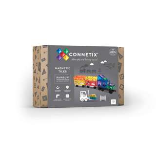 Connetix Tiles 50 Pcs Rainbow Transport Kids MagneticTiles