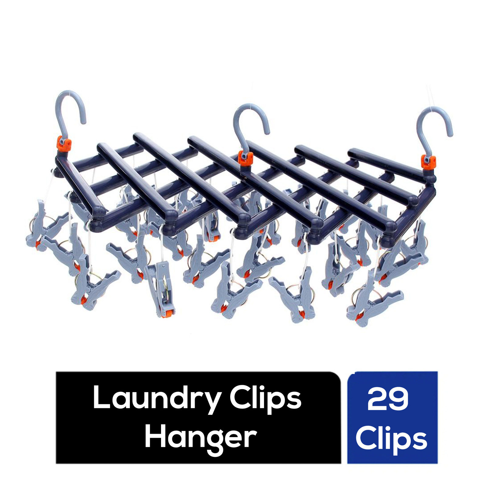 GLADLEIGH Just Pull Flexible Laundry Clips Hanger 29 Clips NTUC