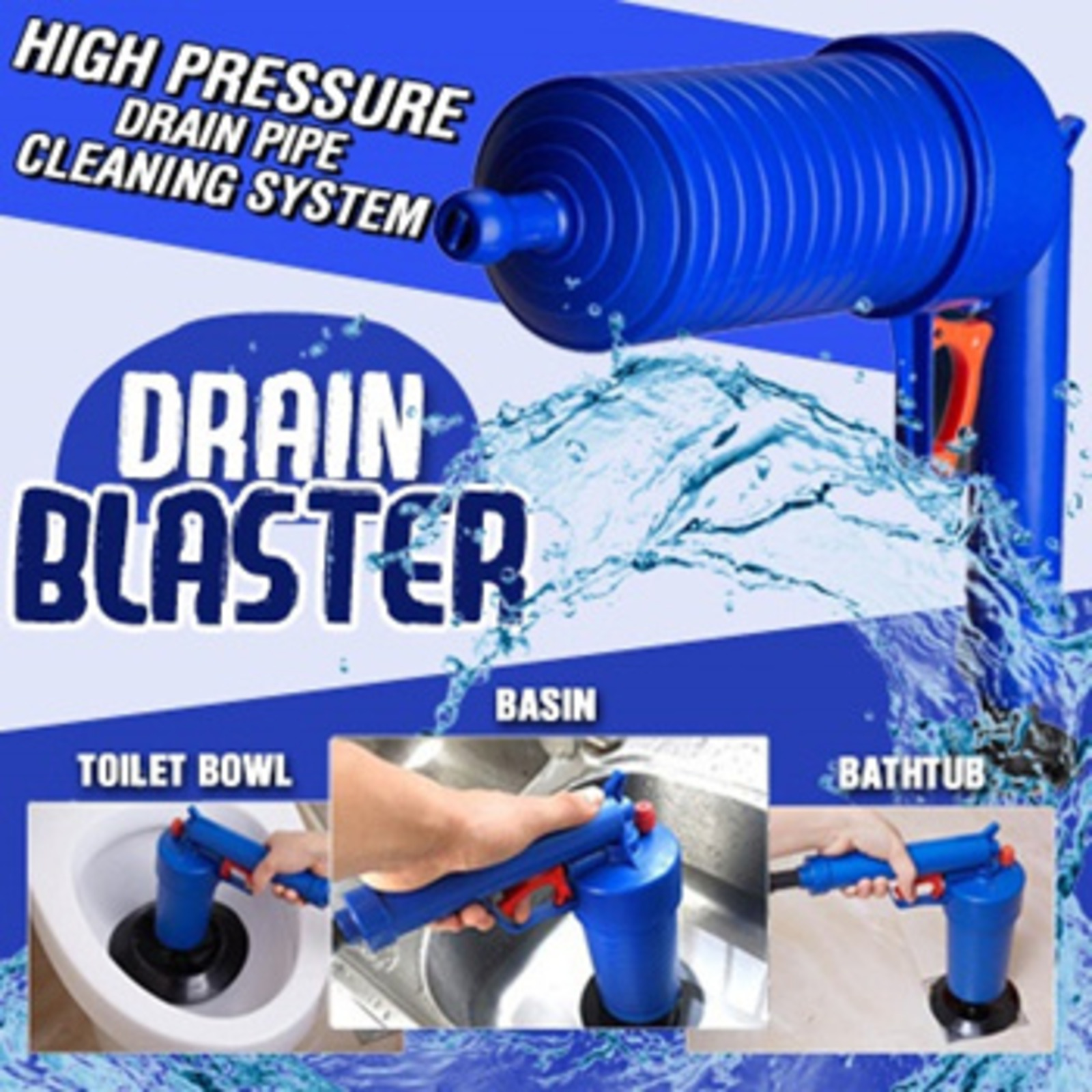 Krafter High Pressure Air Toilet Drain Blaster Pump