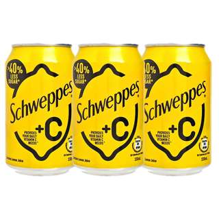 Schweppes C Lemon Flavoured Soda Can - Bundle of 3