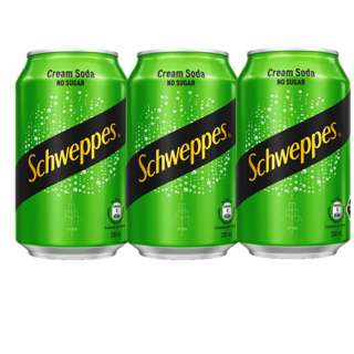 Schweppes Cream Soda No Sugar Can - Bundle of 3