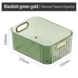 Sweet Home Diamond Texture Organizer-Blackish Green Gold Sweet Home Diamond Texture Organizer-Blackish Green Gold