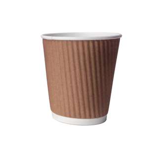 eco u 8oz Paper Cups Biodegradable & Disposable - Ripple Wall