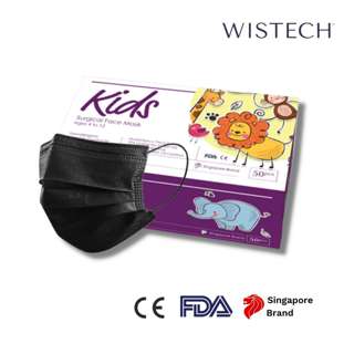 Wistech Kids Black 3-Ply Surgical Mask