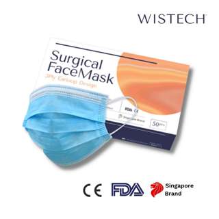 Wistech Adult Blue 3-Ply Surgical Face Mask Wistech Adult Blue 3-Ply Surgical Face Mask