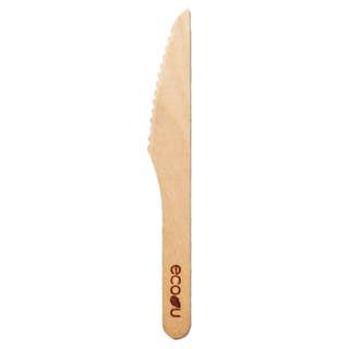 eco u Premium Wooden Knives Disposable Biodegradable Cutlery