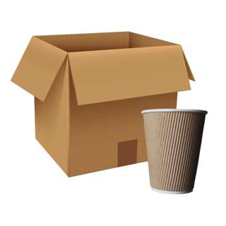 eco u 12oz Paper Cups Bio Disposable - Ripple Wall (Carton)