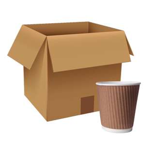 eco u 8oz Paper Cups Bio Disposable - Ripple Wall (Carton)