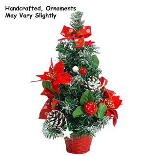 Partyforte Christmas Tree Mini 30Cm  Acorn Berries Red Bows