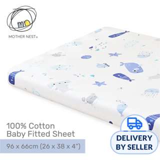 Mothernest 100% Cotton Baby Fitted Sheet - Ocean 66x96 cm Mothernest 100% Cotton Baby Fitted Sheet - Ocean 66x96 cm
