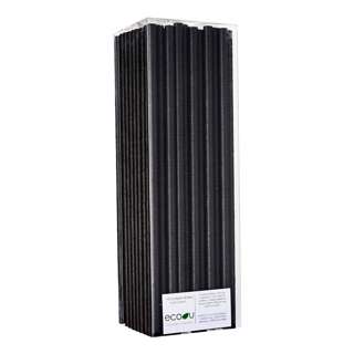 eco u Premium Paper Straws Solid Black Biodegradable Partywar