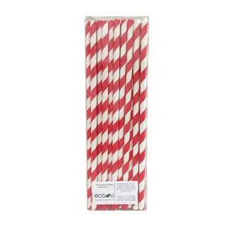 eco u Premium Paper Straws Red Stripes Biodegradable Partywar eco u Premium Paper Straws Red Stripes Biodegradable Partywar
