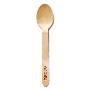 eco u Premium Wooden Spoons Disposable Biodegradable Cutlery
