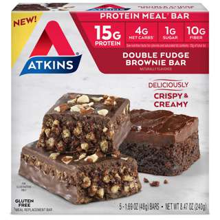 Atkins Meal Bar Double Fudge Brownie (5 bars)
