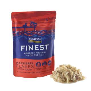 Fish 4 Dogs Finest Mackerel Flakes With Squid Pouch