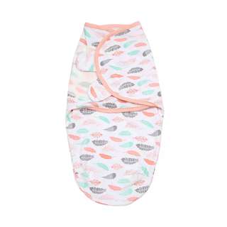 Cubble Original Swaddle Easy Wrap Pink Feathers 0-3M