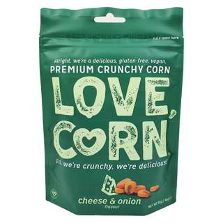 Love Corn Vegan Cheese And Onion Premium Crunchy Corn Love Corn Vegan Cheese And Onion Premium Crunchy Corn