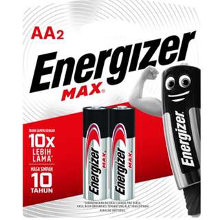 Energizer MAX AA2 Battery 1.5V AA LR6 - Pack of 2
