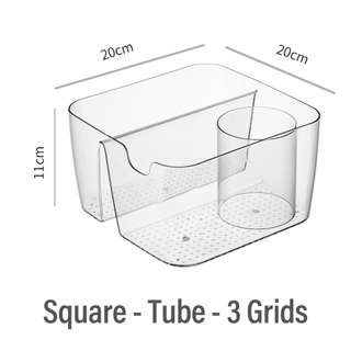Sweet Home Multifunctional Organiser(Square-Tube-3 Grids) Sweet Home Multifunctional Organiser(Square-Tube-3 Grids)