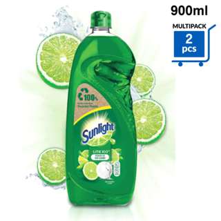 Sunlight Dishwashing Liquid-Power of 100 Lime,Gentle x 2Pcs